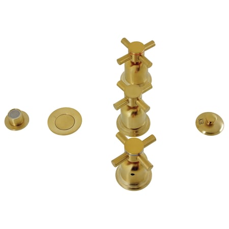 Kingston Brass ThreeHandle Bidet Faucet, Brushed Brass KB6327DX